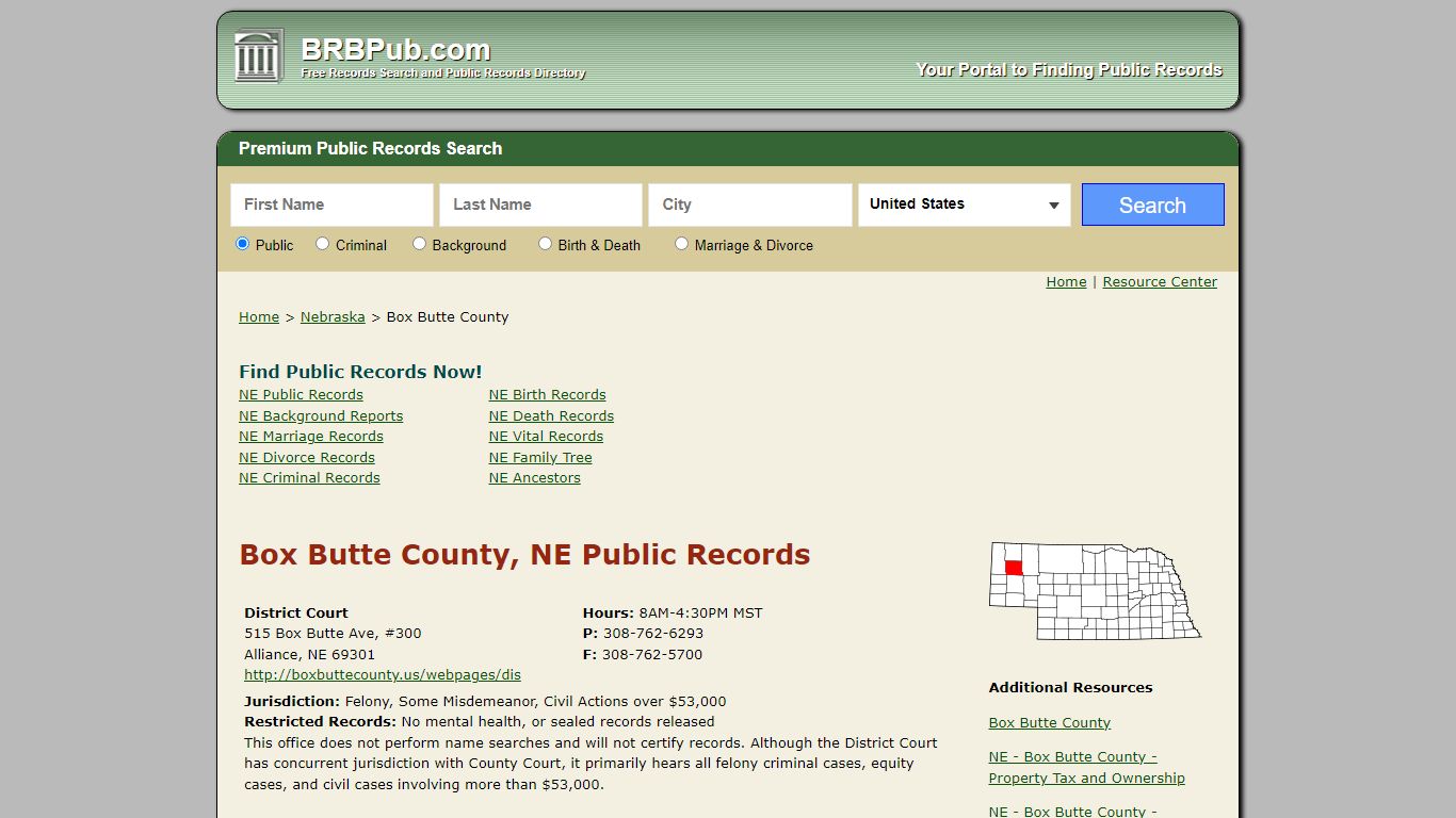 Box Butte County Public Records | Search Nebraska Government Databases